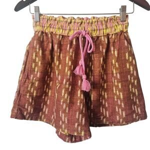 Aerie Jacquard High Waisted Shorts Brown/Yellow Size XS